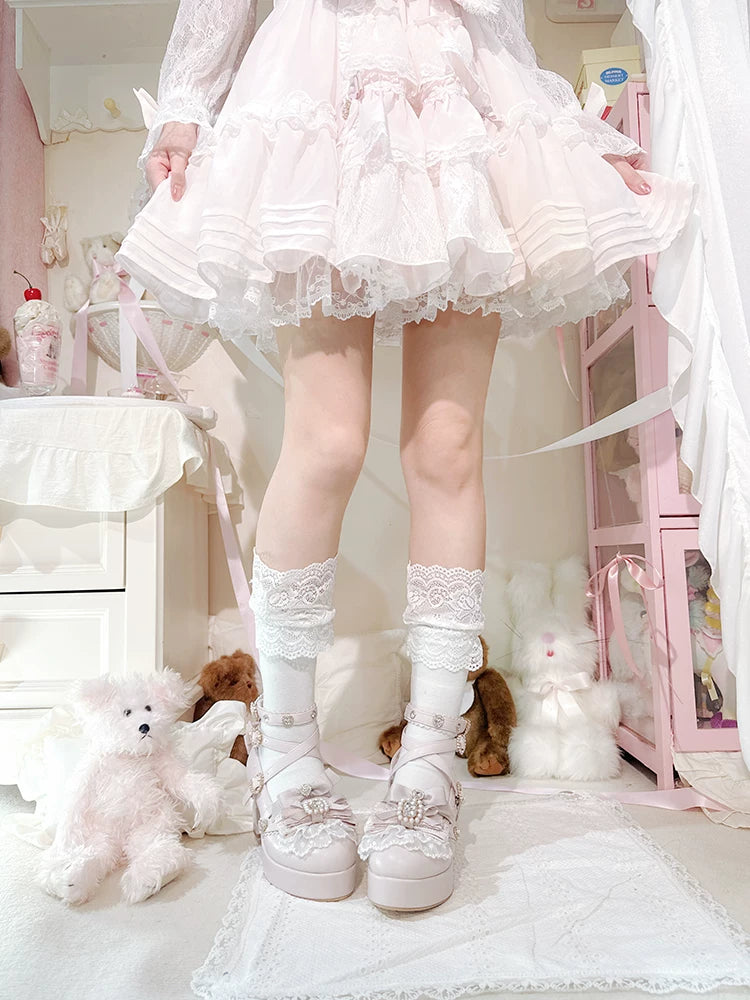 Jirai Kei Rhinestone Heeled Shoes, Heart Cutout Heel 45839:866654