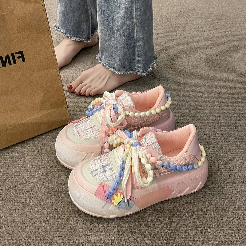 Kawaii Pink Blue Purple Shoes Pastel Platform Sneakers (Pink / 35 36 37 38 39 40) 31750:372496 (Pink / 35 36 37 38 39 40) 31750:372496