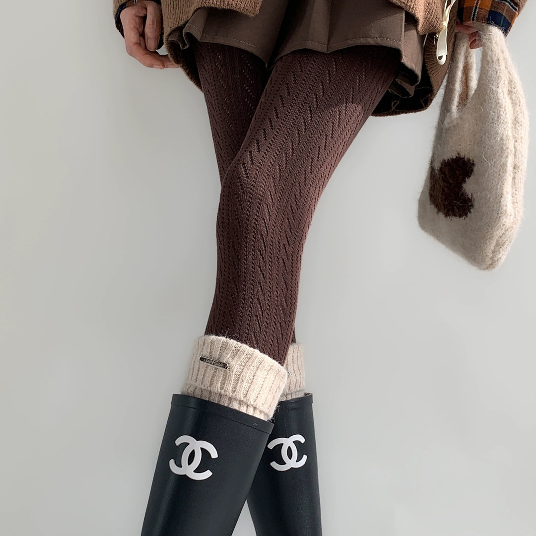 Japanese Style Daily Pantyhose, Hollowed Vertical Stripes 44075:795656