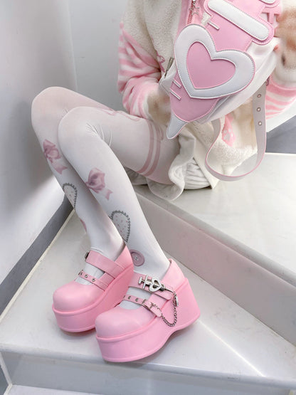 Punk Platform Subculture Y2K Shoes Lolita Shoes (34 35 36 37 38 39 40 / Pink) 35304:492688 (34 35 36 37 38 39 40 / Pink) 35304:492688