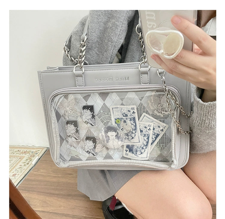 Large Capacity Ita Bag, Checkered Background 43233:779425