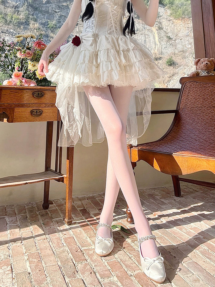 Lolita Socks White Tights Ballet Ultra-Thin Pantyhose 36514:513448 36514:513448