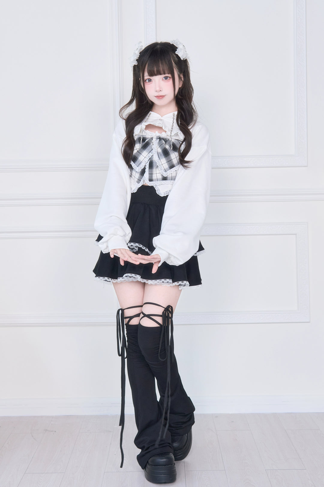 Jirai Kei Hooded Bolero, Camisole With Large Bow 44118:796673