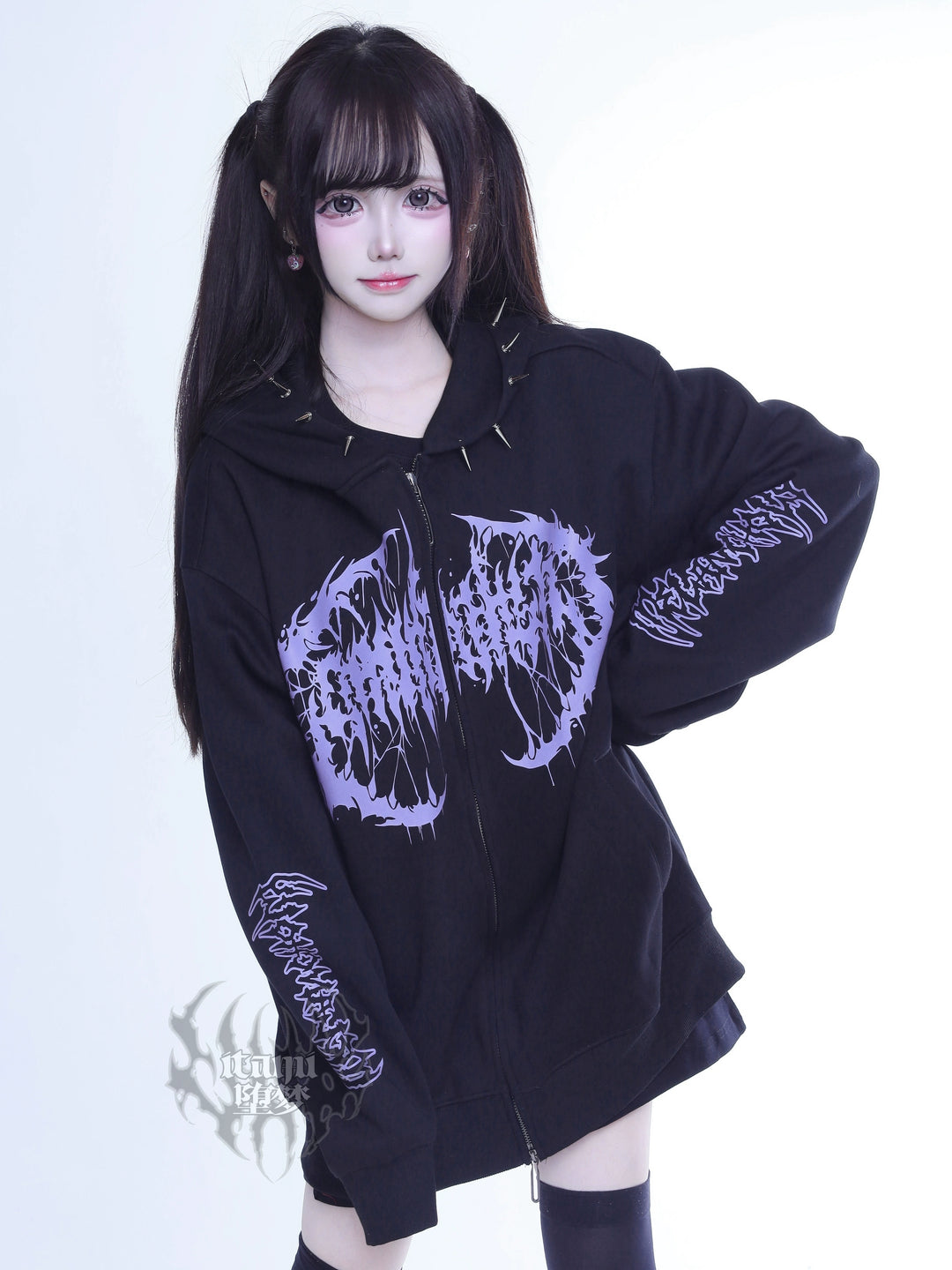 Subculture Black and Purple Jacket, Dual Zippers 44291:802230