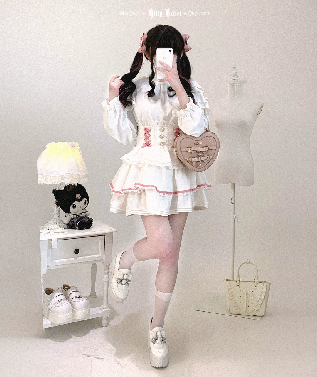Ryousangata High-waist Skirt, Tiered Hem 44003:792838