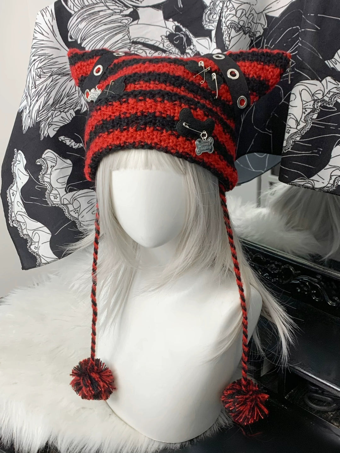 Jirai Kei Hat Cat Ear Winter Hat Subculture Knitted Hat 40308:663326