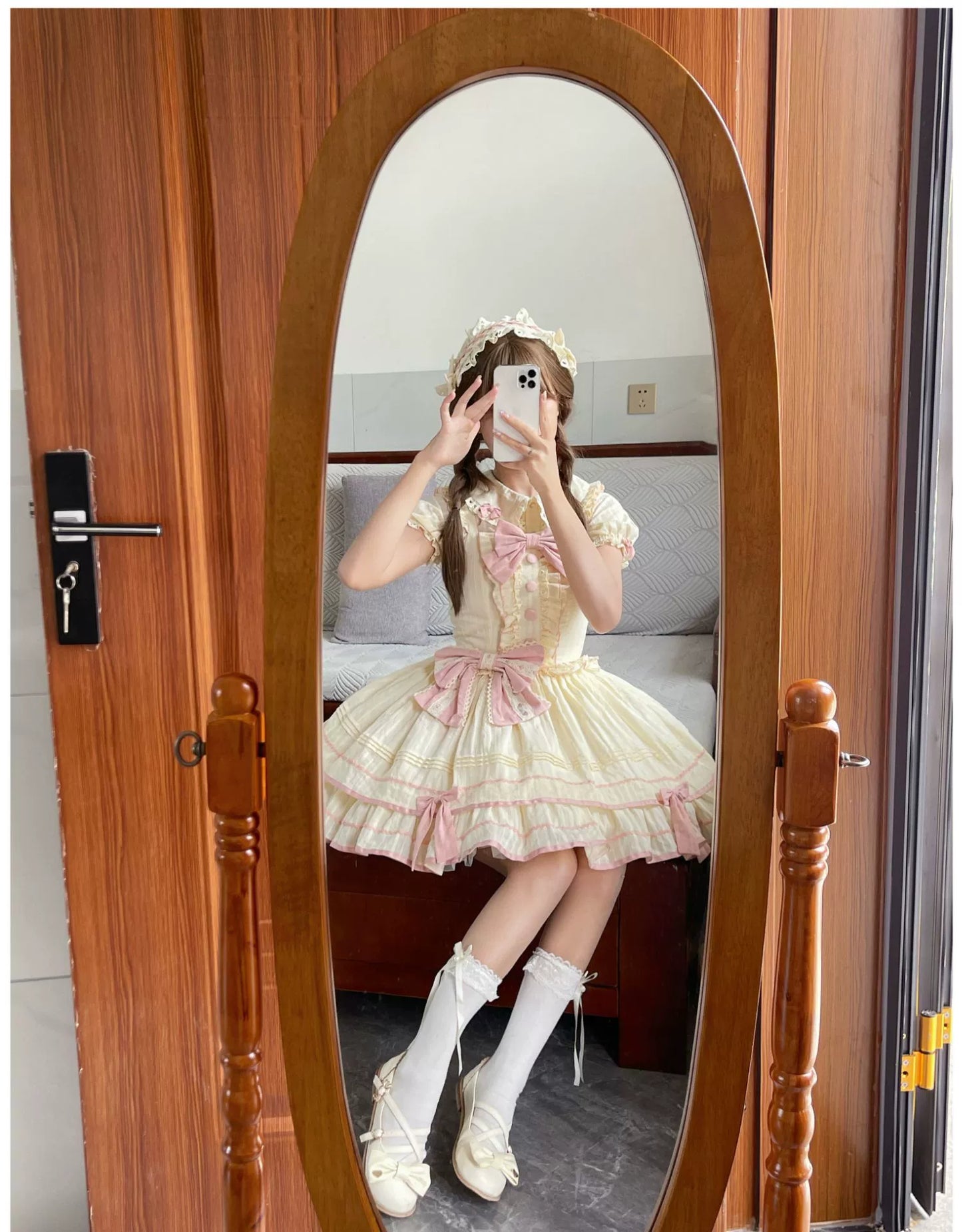 Sweet Lolita Dress Doll Lolita Dress Peter Pan Collar Cotton Dress 37290:555936