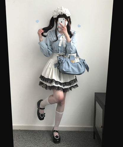 Jirai Kei Skirt High Waist Skirt Lace Up Skirt 36776:540132