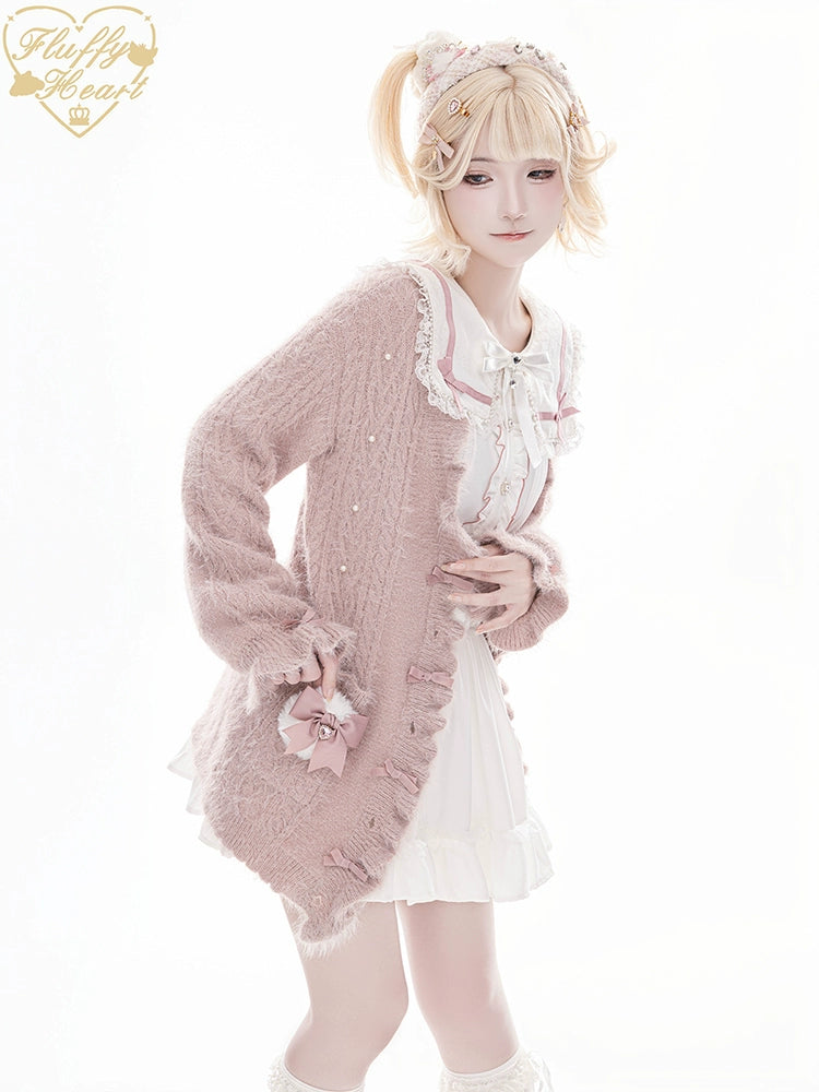 Jirai Kei Cardigan Faux Fur Sweater Long Version Top 40662:672024