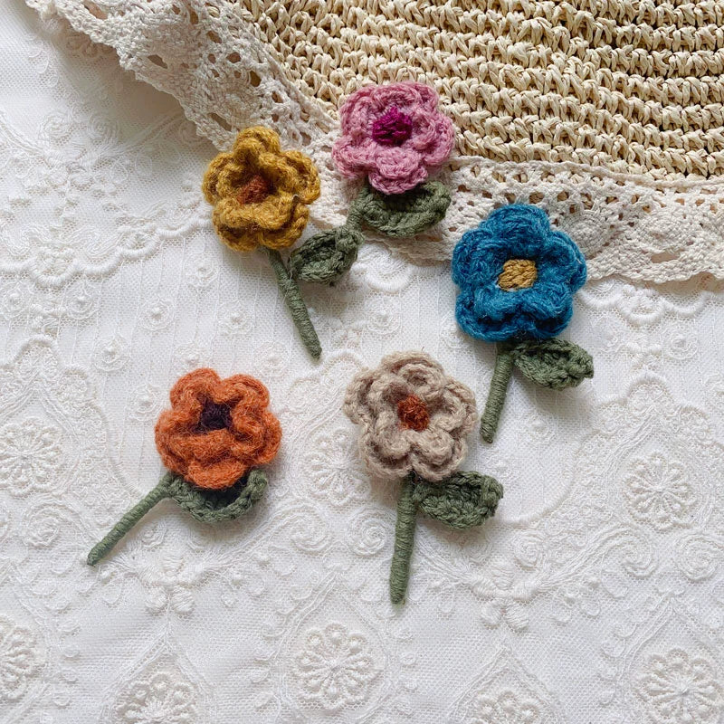 Mori Kei Brooch Handmade 3D Knitted Floral Brooch Pin 36436:522088