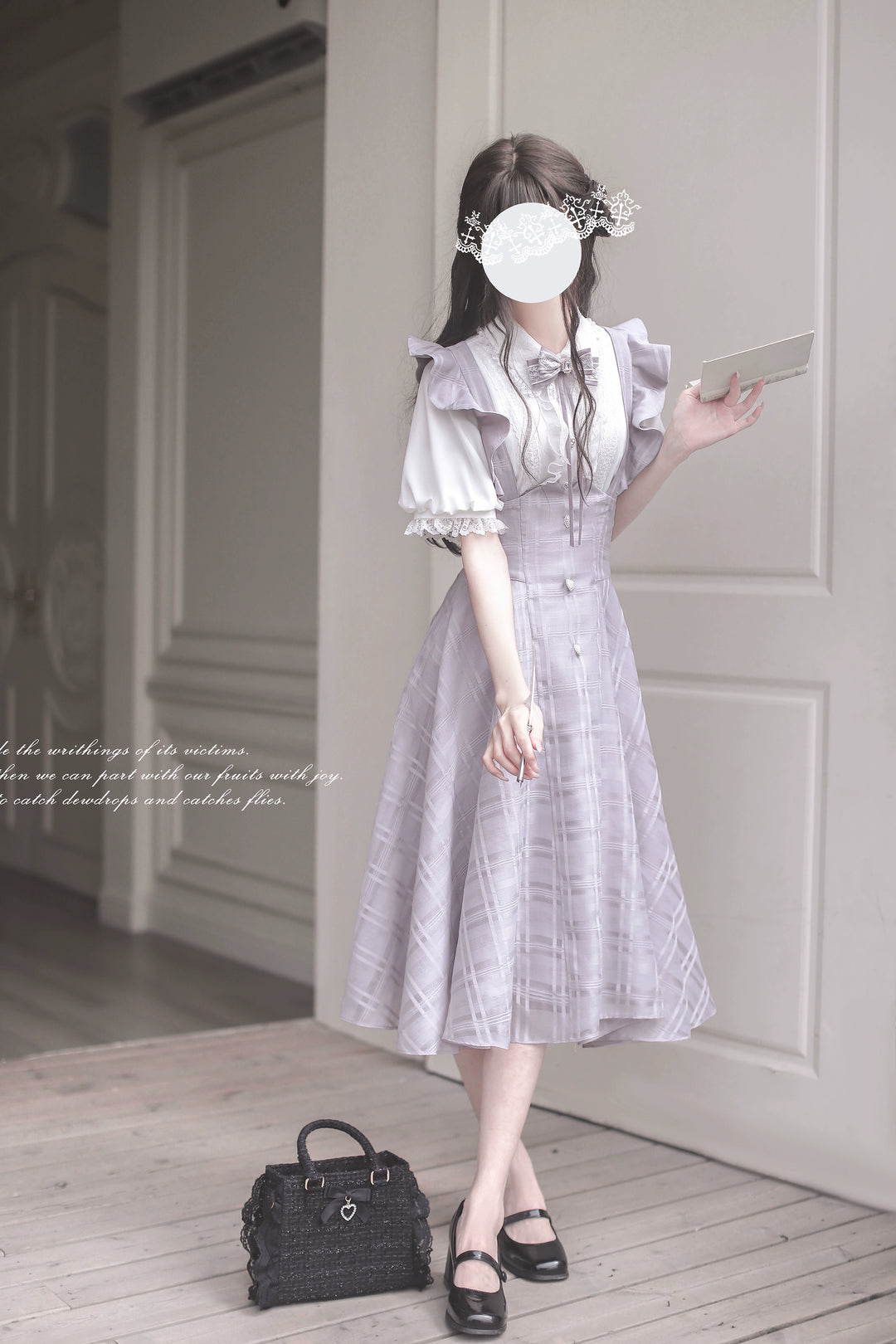 Ryousangata Inspired Jumper Dress Set, Heart-Shaped Buttons 43502:778428