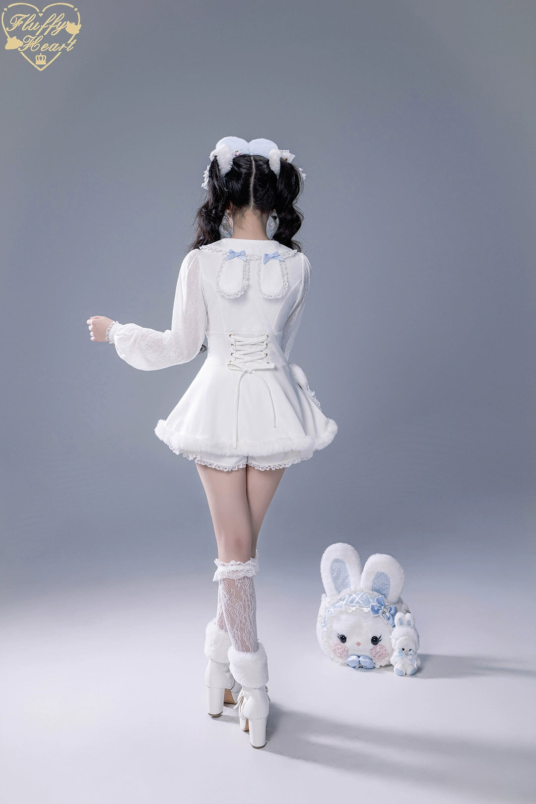 IP Collab Jirai Kei Dress Set, Detachable Fluffy Cape 44146:798060