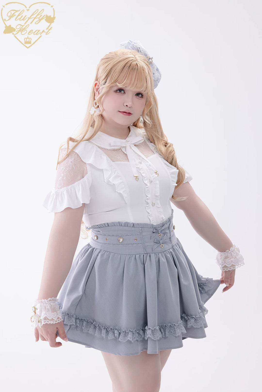 Jirai Kei High Waist Skirt, Built-in Safety Shorts 45720:860278