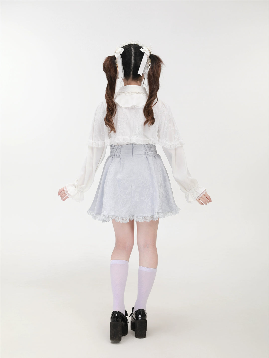 Patterned Ryousangata Suspender Skirt with Hidden Pockets 42892:757577