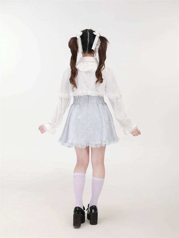 Patterned Ryousangata Suspender Skirt with Hidden Pockets 42892:757577