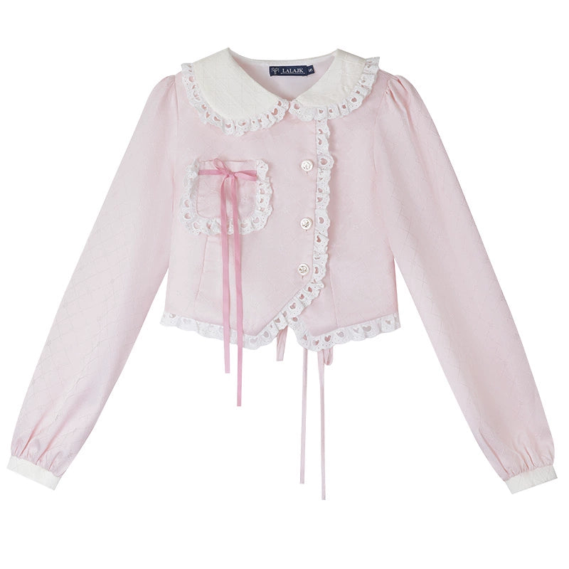 Kawaii Pink Outfit Set Sweet Tiered Skirt Set (L M S XL) 37546:576790