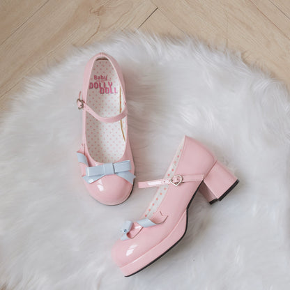 Lolita Shoes High Heels With Bowknot Shallow Mouth Shoes 37026:556856