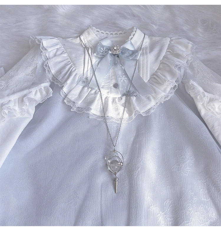 A-line Tenshi Kaiwai Dress, Lace Shoulder (S) / L M S) 43690:783186