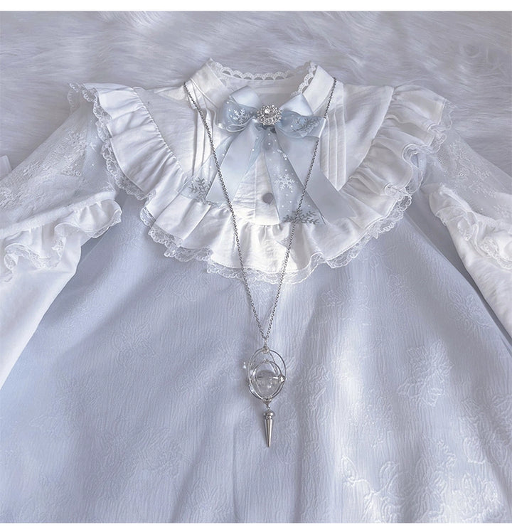 A-line Tenshi Kaiwai Dress, Lace Shoulder (S) / L M S) 43690:783186
