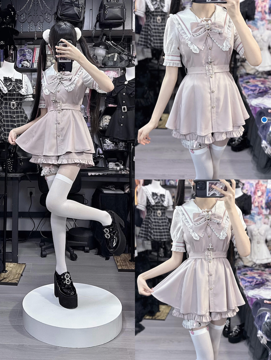Jirai Kei Outfit Set Ryousangata Dress And Shorts 37548:563498