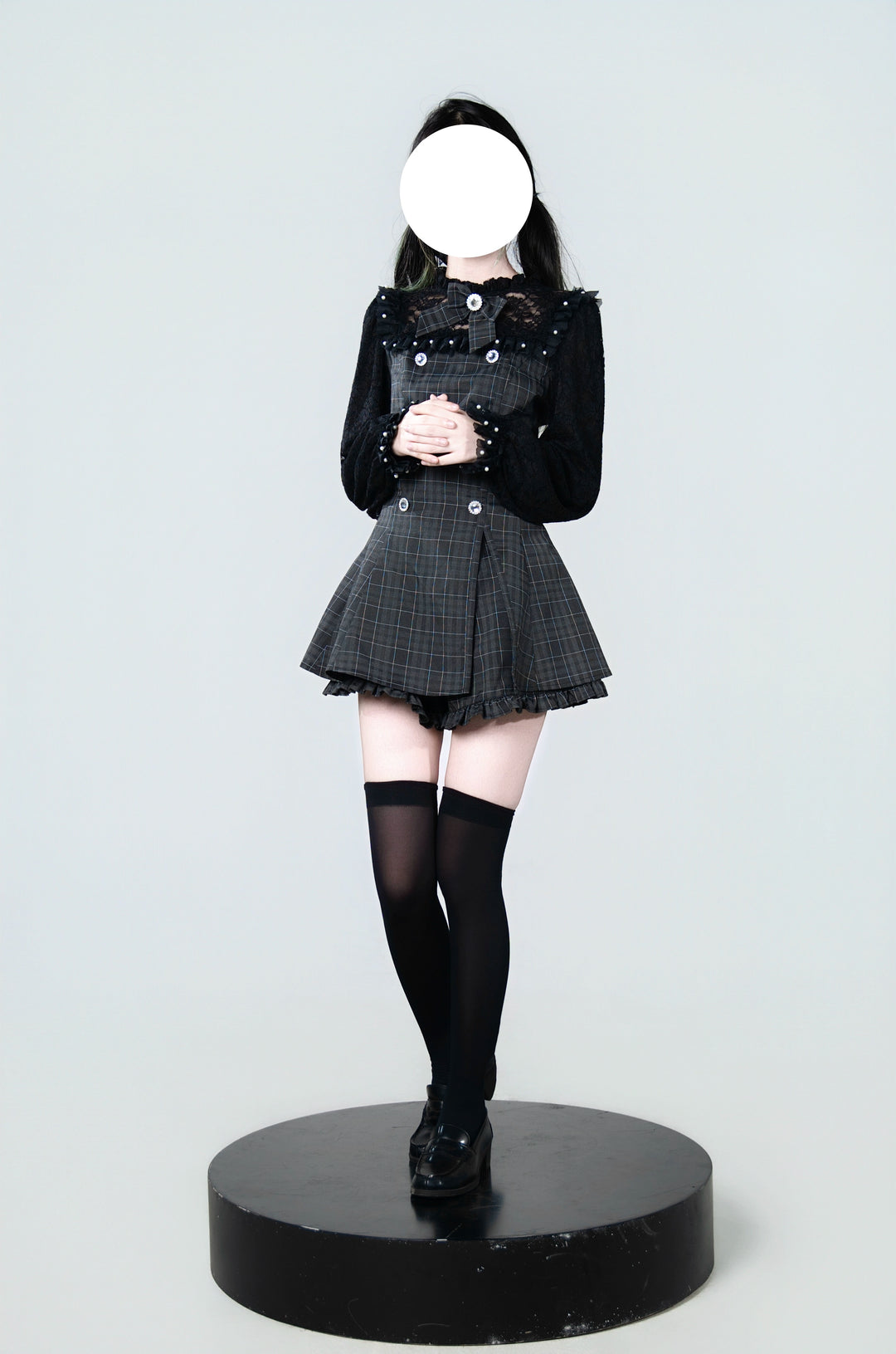Jirai Kei Dress Set, Lace and Rhinestone 43844:786633
