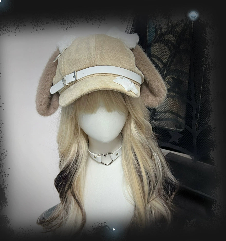 Kawaii Hat Brown Puppy Ear Hat Subculture Beret 40312:660066