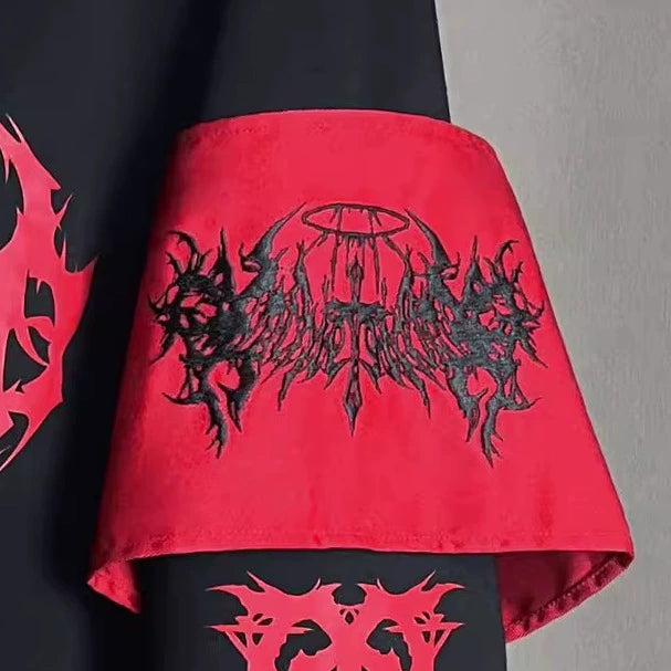 Gothic Printed Sweatshirt, Embroidery Armband 44220:804110