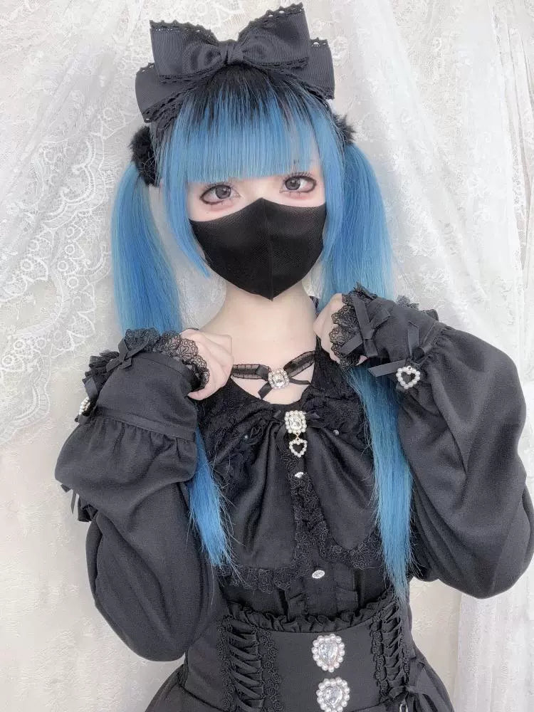 Jirai Kei Bunny Ear Blouse, Ruffles and Lace (L M S XL) 43937:791909