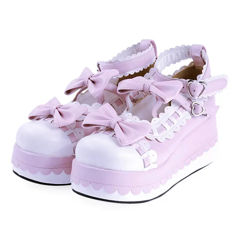 Lolita Shoes Platform Shoes With Bows And Laces 31792:568634 31792:568634