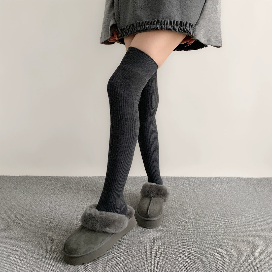 Japanese Style Solid Socks, Calf and Over-knee Styles 44076:795805