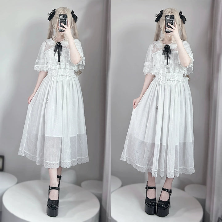 Ankle-length Seiso Kei Dress, Cape Design 43786:785306