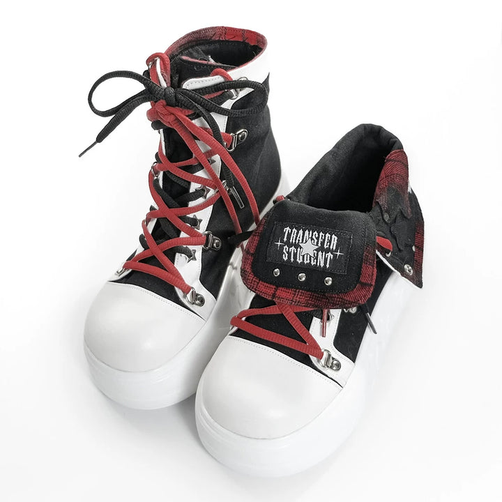 Subculture Platform Canvas Shoes, Foldable Collar (35 36 37 38 39 40 41) 45354:845116