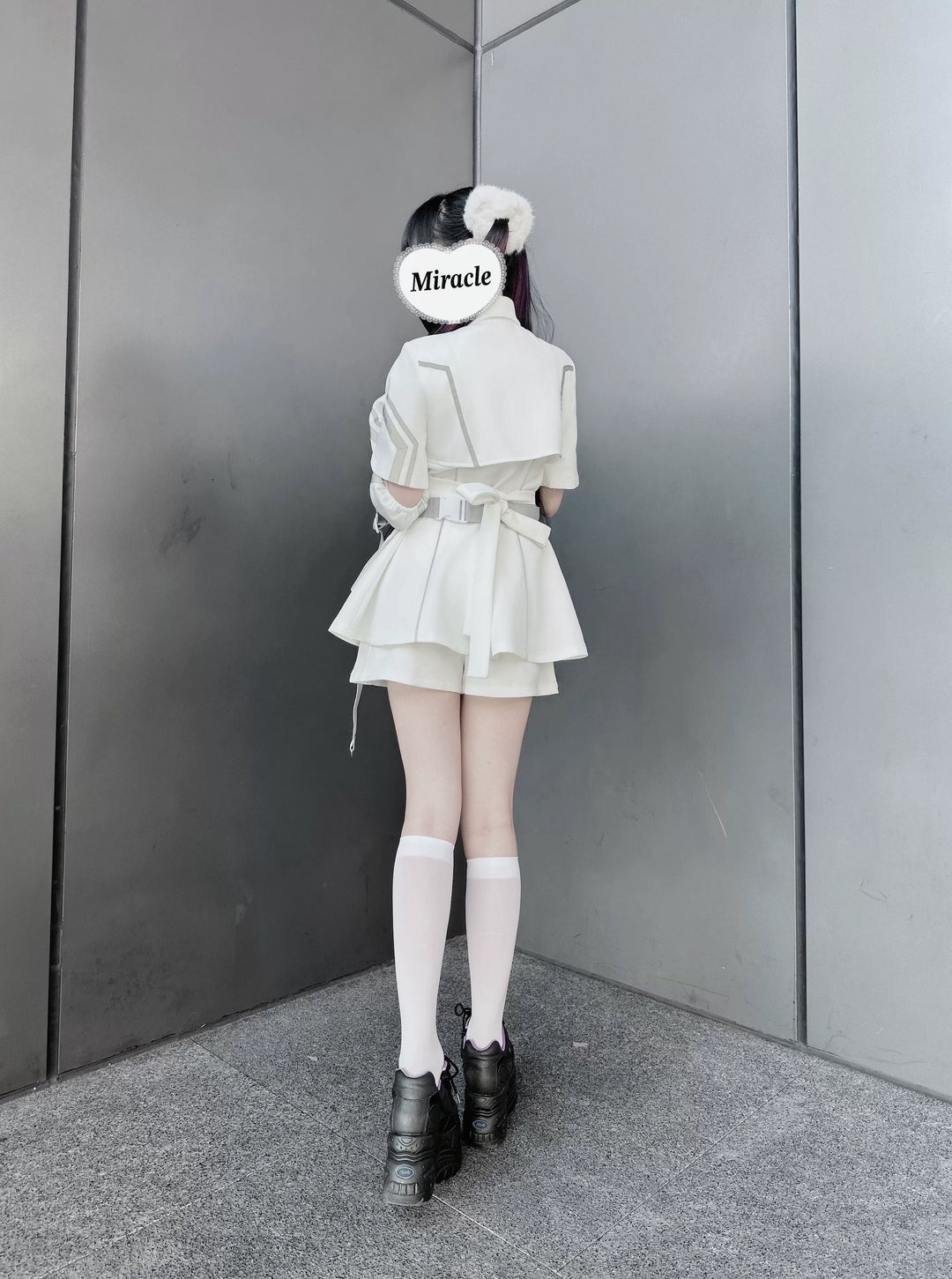 Cyberpunk Reflective Shorts Outfit, Waist Bag 43734:784964