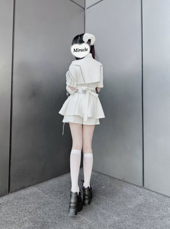 Cyberpunk Reflective Shorts Outfit, Waist Bag 43734:784964