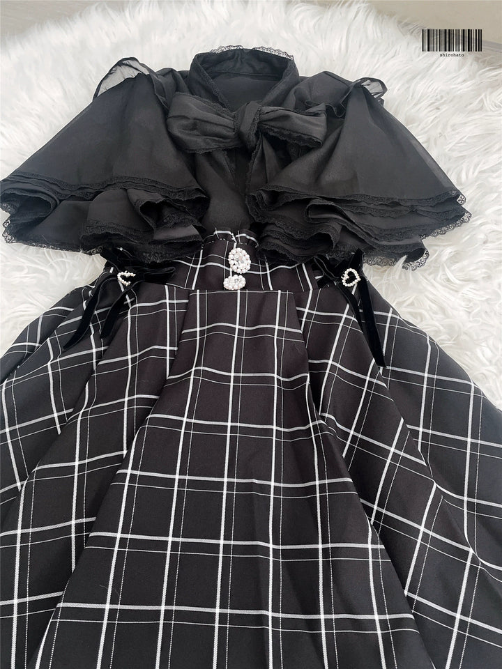 Ruffled Cape Sleeves Jirai Kei Blouse With Heart Pearl Buttons 43036:762565