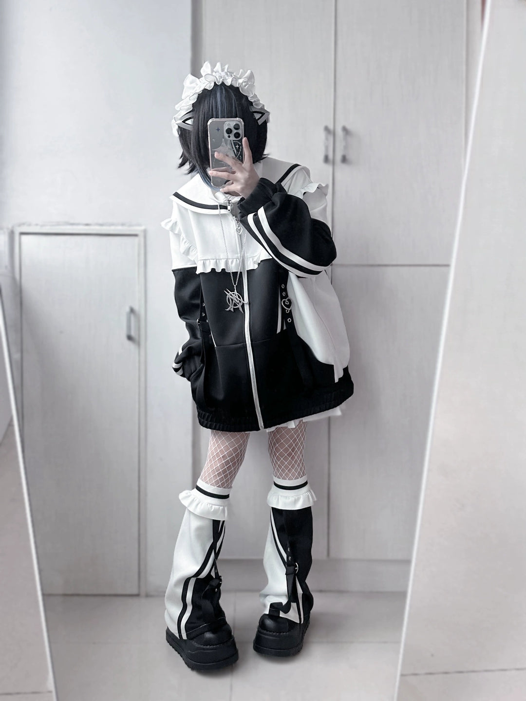 トップス HEIHEI Sailor collar design sweat Tenshi Kaiwai Set トップス HEIHEI Sailor collar design sweat Tenshi Kaiwai Set