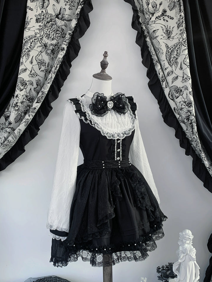 Faux 2-Piece Jirai Kei Dress, Detachable Overlay (L M S XL) 44764:821947