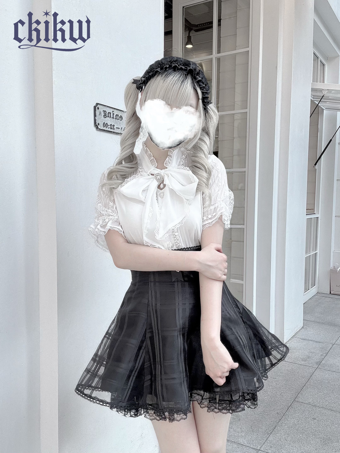 Lightweight Seiso Kei Blouse, Sheer Shoulders 43723:783773