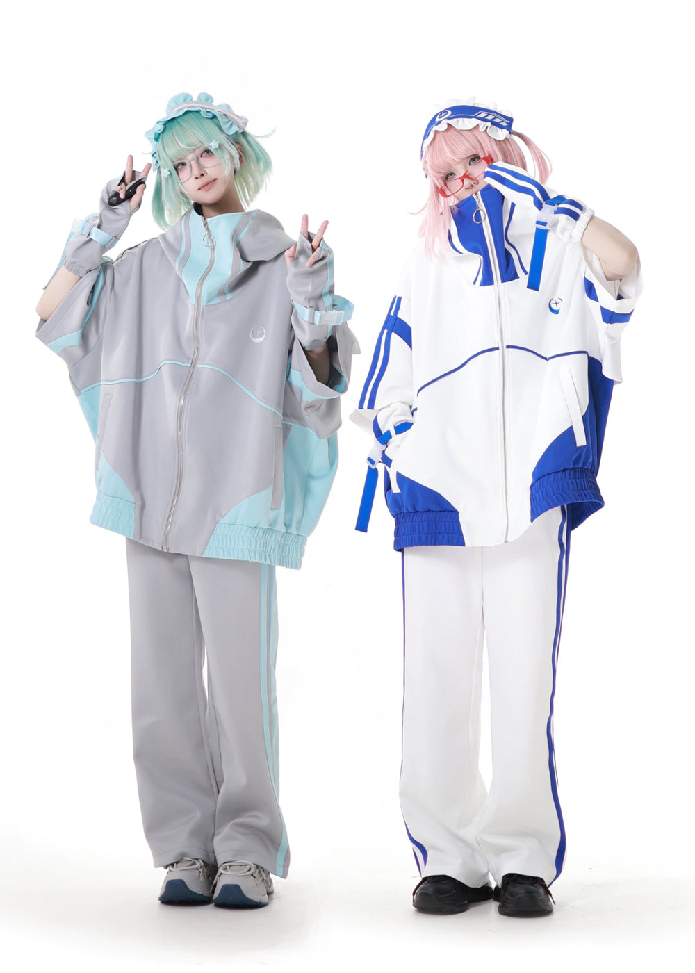 Oversized Short-Sleeved Jirai Kei Jacket Set with Shorts & Pants 42810:764212