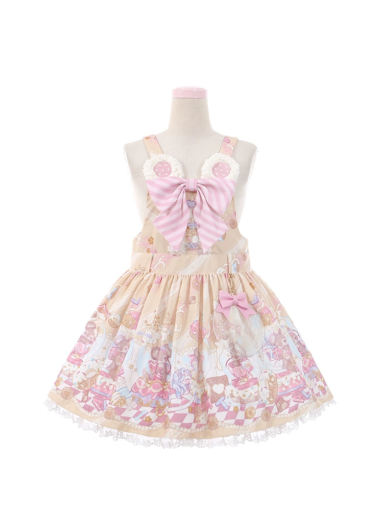 Fairy Kei Pink/ Blue Purple Yellow Coffee Lolita Dress (M S) 31732:365860 (M S) 31732:365860