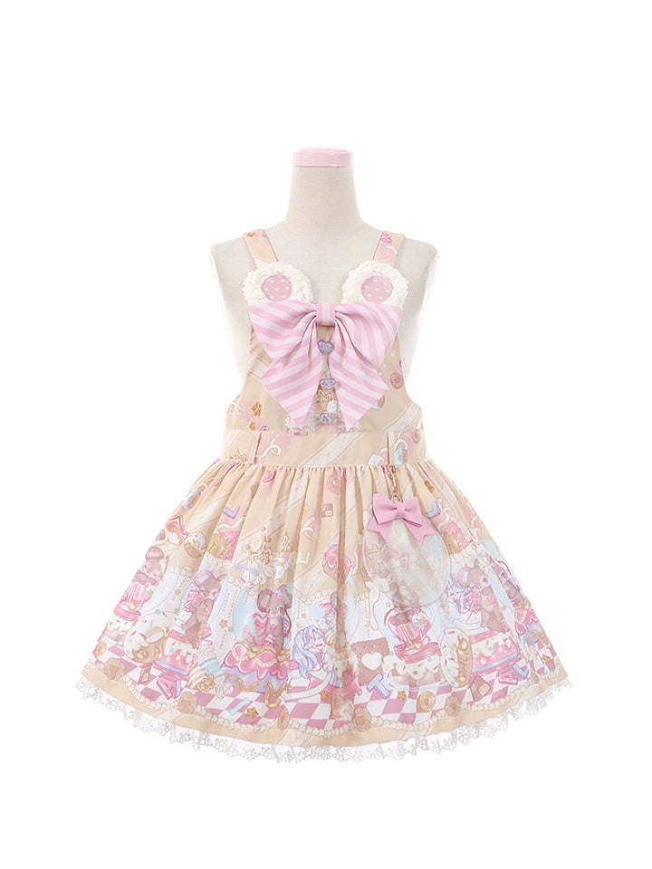 Fairy Kei Pink/ Blue Purple Yellow Coffee Lolita Dress (M S) 31732:365860 (M S) 31732:365860