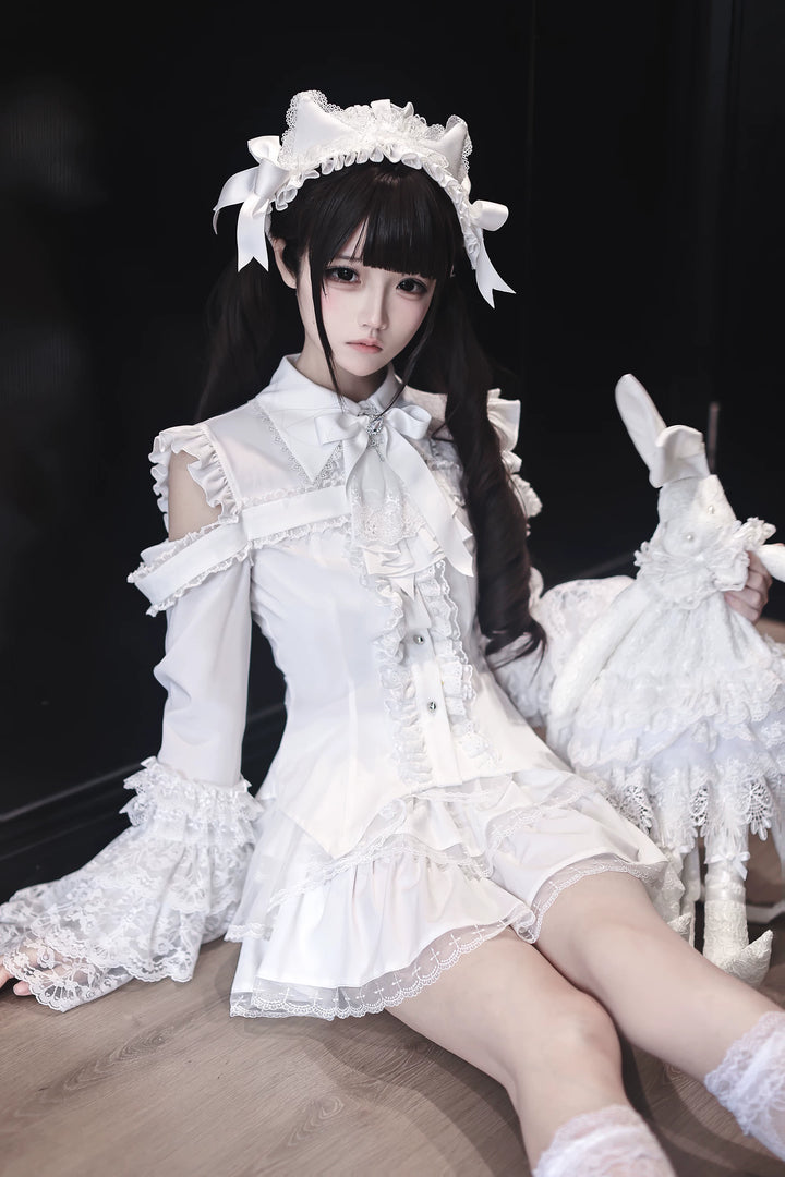 Subculture Hime Sleeve Blouse, Lace Skirt Set 45625:858388
