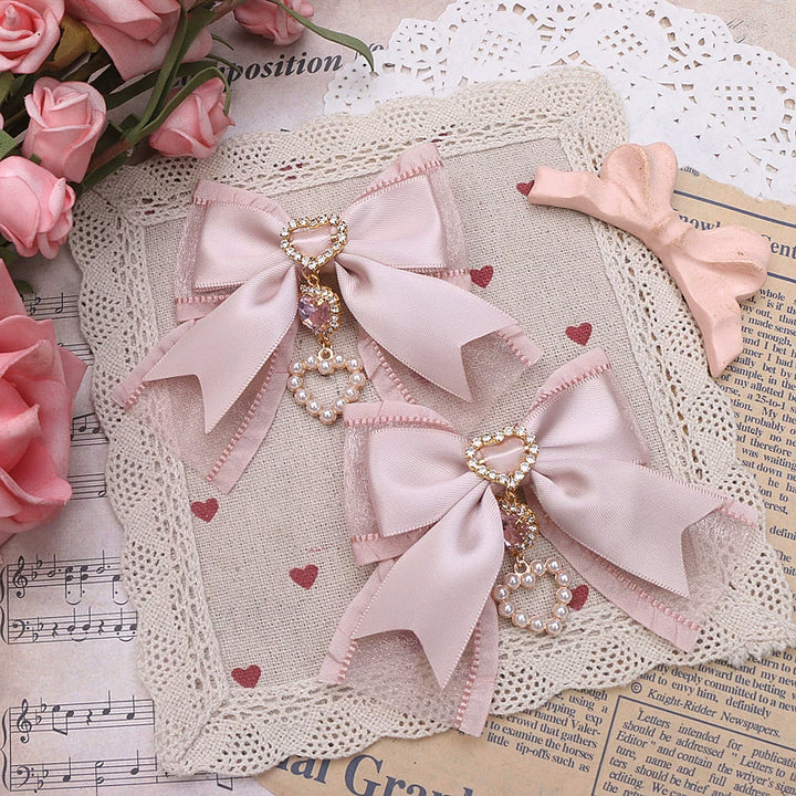 Jirai Kei Hairclips Pearl Hair Clips Rhinestone Barrettes 38110:583198