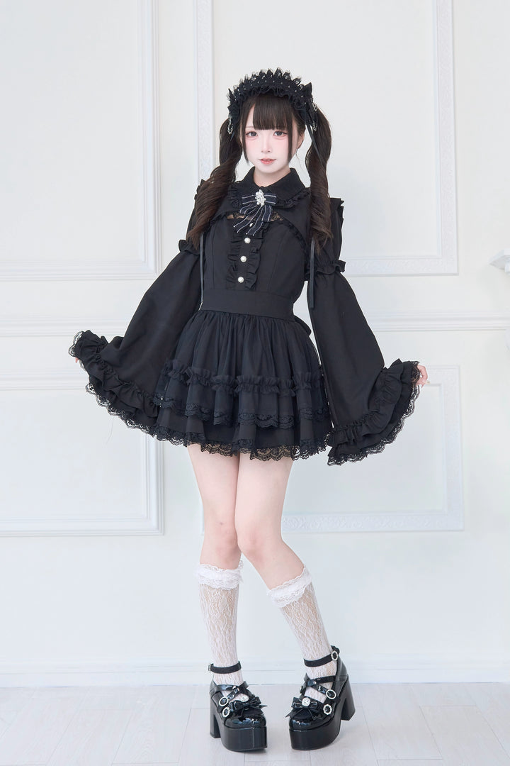 Jirai Kei Dress, Detachable Princess Sleeves, Safety Shorts 43608:780678