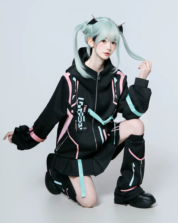 Cyberpunk Fashion, Unisex Jacket and Skort Set 44425:810174