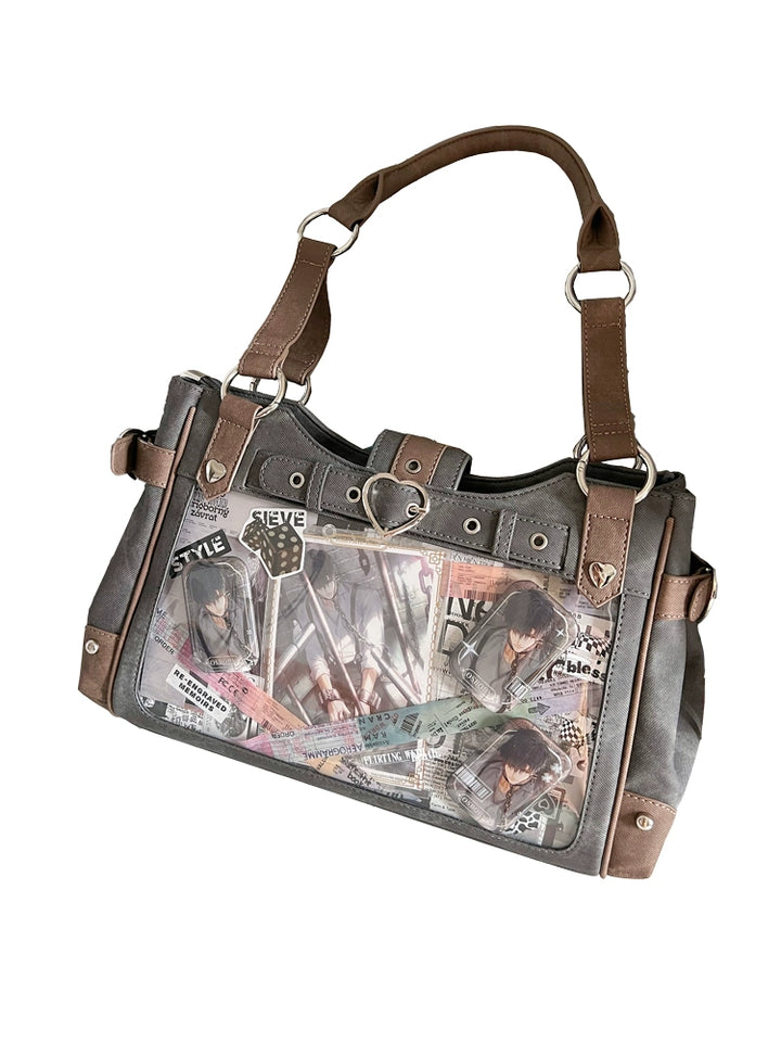 Punk Itabag Single Shoulder Bag Cool Office Worker Itabag 37056:546338