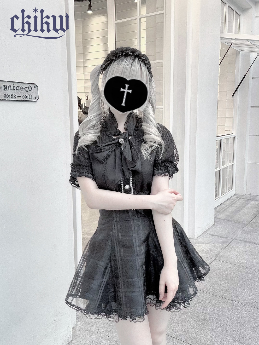 Lightweight Seiso Kei Blouse, Sheer Shoulders 43723:783774