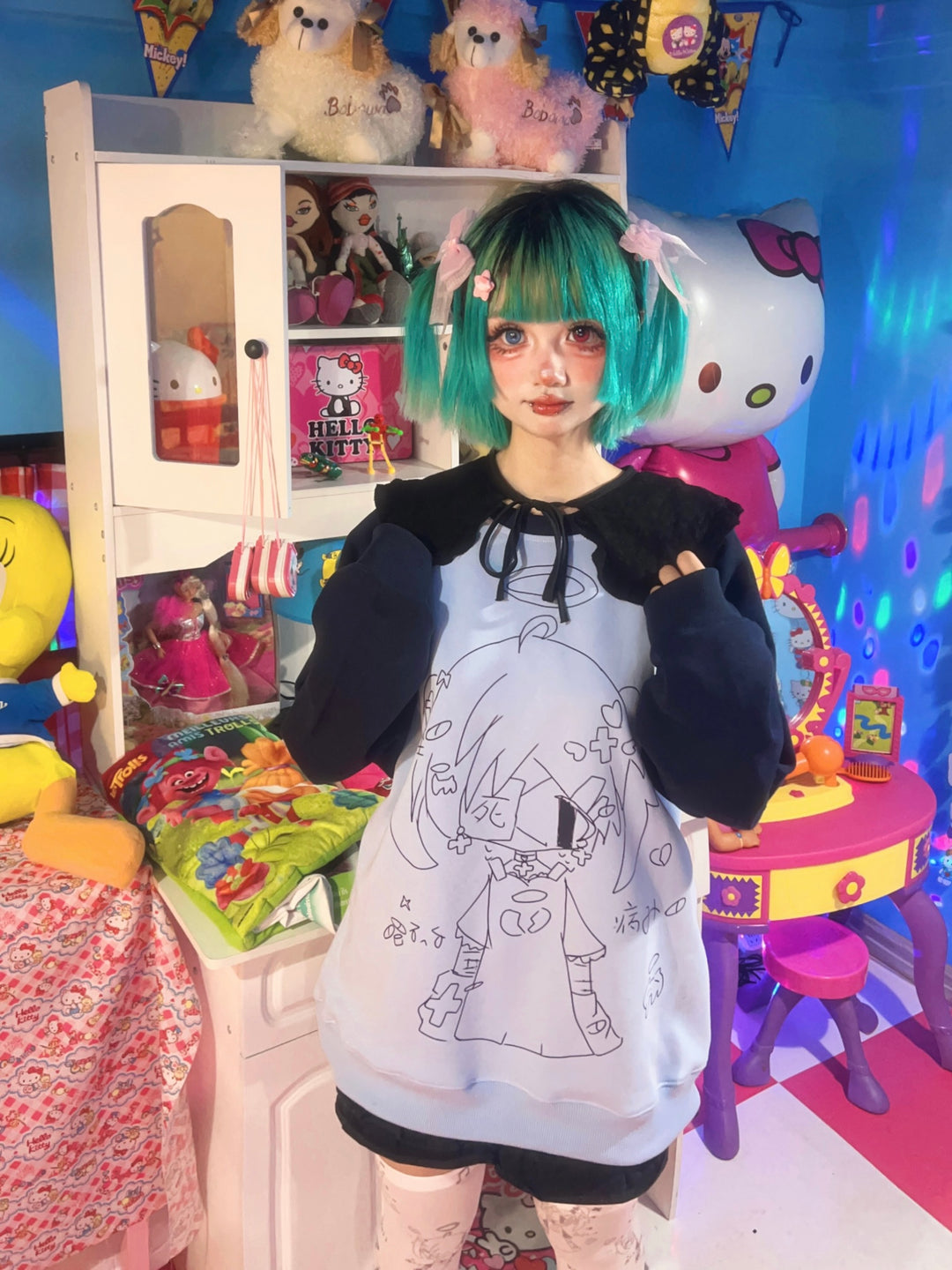 Kawaii Aesthetic Sweatshirt Anime Pattern Hoodie 33996:474322 33996:474322