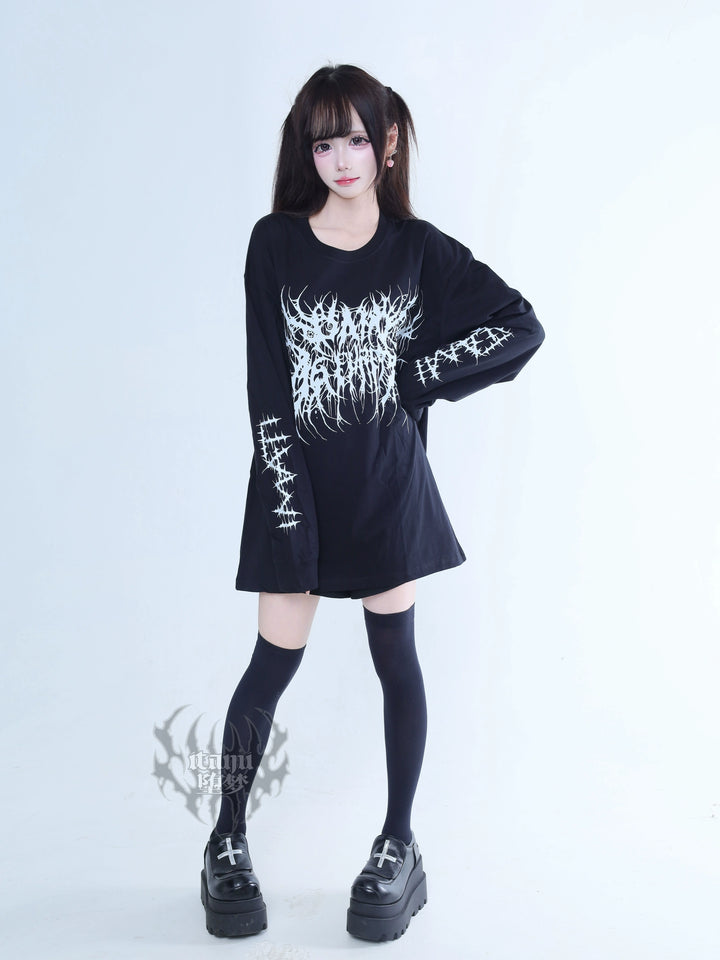 Printed Subculture Long-Sleeved Tee 44293:804727