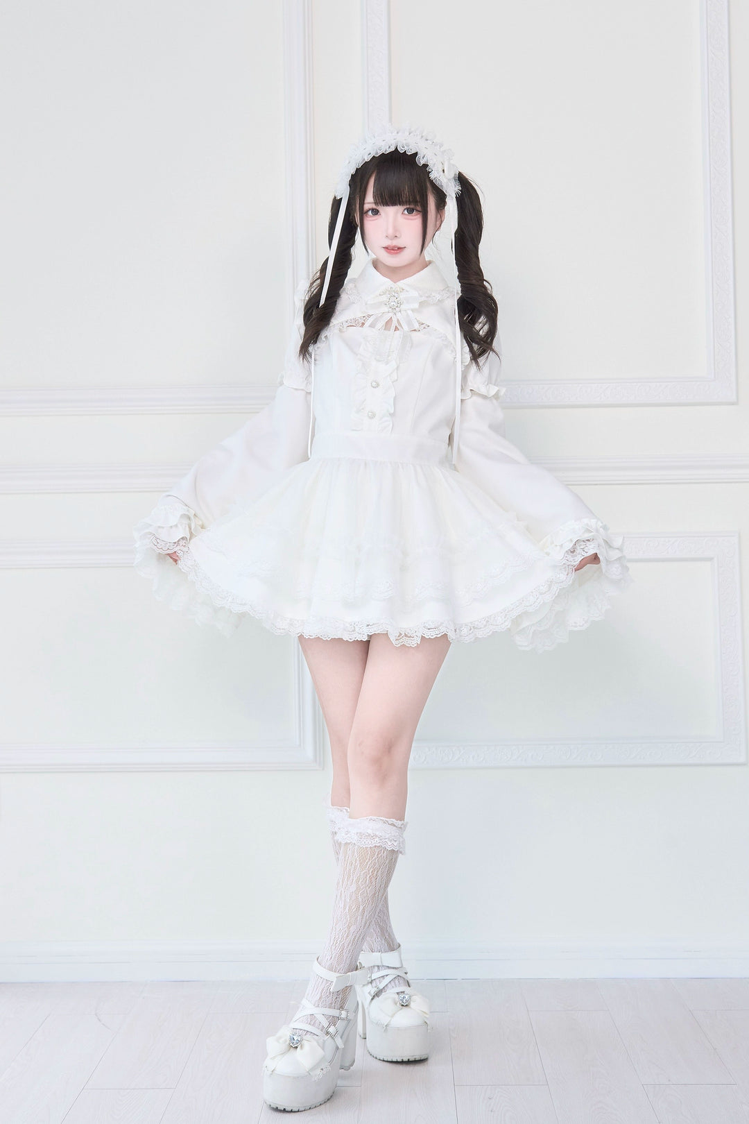 Jirai Kei Dress, Detachable Princess Sleeves, Safety Shorts 43608:780685